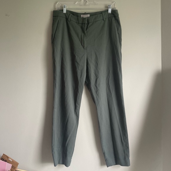 Sage Green Crop Ankle Work Pants - Picture 2 of 13